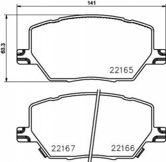 Колодки тормозные (передние) Fiat 500X 1.4-1.6/1.6-2.0D 14-/ Jeep Renegade1.4-1.6/2.0CRD 14- TEXTAR 2216501