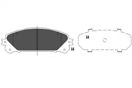 Колодки тормозные (передние) Toyota Camry 17-/Highlander 07-/Rav4 IV/V/Lexus ES 12-/NX 14-/RX 08- KAVO KBP-9116