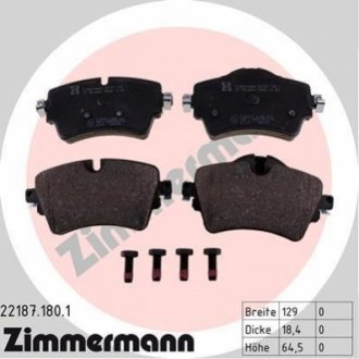 Колодки тормозные (передние) BMW 2 (F45/F46)/Mini Cooper/Clubman 14- ZIMMERMANN 22187.180.1