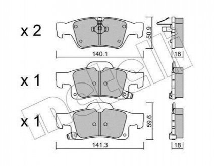 Колодки гальмівні (задні) Jeep Grand Cherokee 3.0 CRD/3.6-5.7 10- Metelli 22-0928-0 (фото 1)