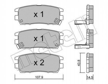 Колодки тормозные (задние) Mitsubishi Pajero 90-01/ L400 94-05 Metelli 22-0151-0 (фото 1)