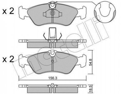 Колодки тормозные (задние) MB Sprinter 308-316 95-06/G-class (W461/W463) 97-/VW LT 96-06 Metelli 22-0311-1