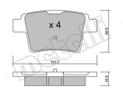 Колодки тормозные (задние) Ford Mondeo III 1.8-2.2 00-07 Metelli 22-0677-0 (фото 1)