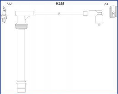 Провода зажигания Fiat Doblo 1.6 16V 02- (к-кт) HITACHI 134518 (фото 1)