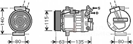 Компрессор кондиционера Renault Master III 2.3dCi 10-/Trafic 1.6 dCi 14- Van Wezel 4300K486 (фото 1)
