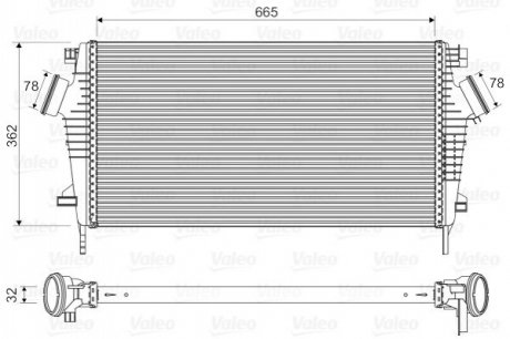 Радиатор интеркулера Opel Insignia A 1.6-2.8 08-17 Valeo 818603 (фото 1)