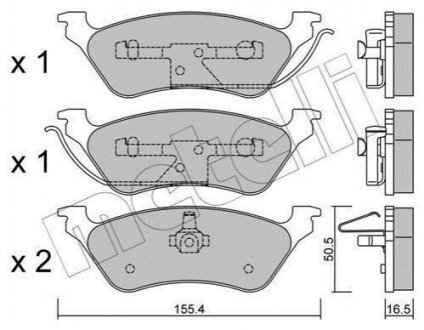 Колодки гальмівні (задні) Chrysler Voyager IV 00-08 Metelli 22-0625-0 (фото 1)