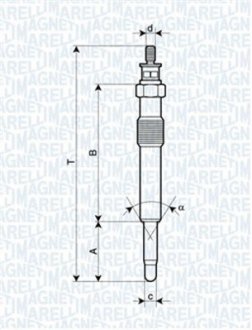 Свічка розжарювання Ford Connect 1.8TDCI 02- MAGNETI MARELLI 062900018304