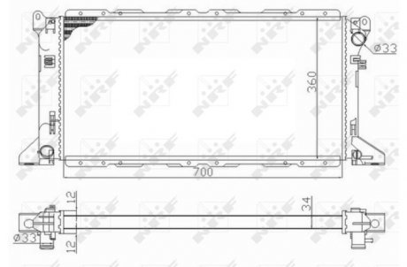 Радіатор охолодження Ford Transit 2.0 94-00 NRF 59013