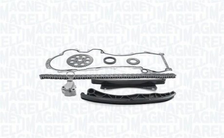 Комплект цепи ГРМ Fiat Doblo 1.3JTD (цепь, башмак, натяжитель) MAGNETI MARELLI 341500000100