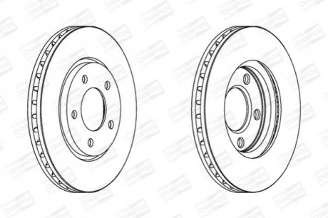 Диск тормозной (передний) Chrysler Voyager 2.0-3.8 2.5-2.8CRD 95-08 (282x24) CHAMPION 563030CH