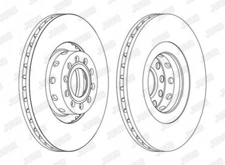 Диск тормозной (передний) Audi A6/A8 96-10 (323x30) Jurid 562175JC-1