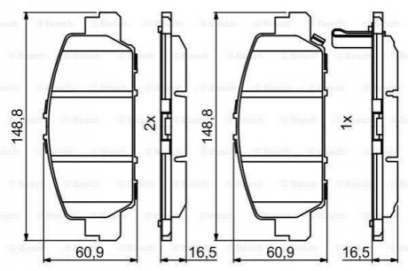 Колодки тормозные (передние) Honda Accord IX/X 12-/HR-V 15- BOSCH 0986494773