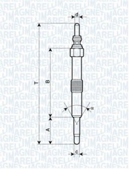 Свічка розжарювання LAND ROVER DISКрышкаY II, DEFENDER SW [] MAGNETI MARELLI 062900067304