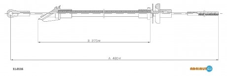 A_Трос зчеплення FIAT 127 1050 cc77-/Fiorino 900-1050 cc81-/A112 all 79-81/127 L-CL78- ADRIAUTO 110116