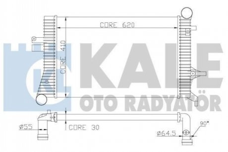 Радиатор интеркулера VW Caddy III 1.9/2.0 TDI 04-10 Kale 342500