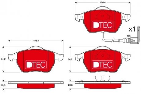 Колодки тормозные (передние) Audi A3/TT/Seat Leon/Skoda Octavia/VW Golf 96-10/Polo 05-09 TRW GDB1403DTE (фото 1)