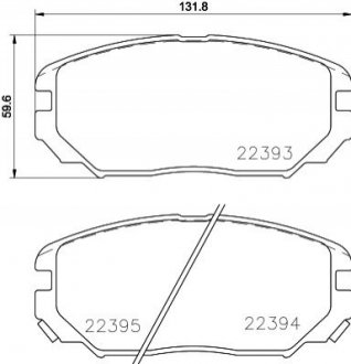 Колодки тормозные (передние) Hyundai Tucson 04-/Sonata 05-10/Grandeur 05-/Kia Opirus 06- NISSHINBO NP6131