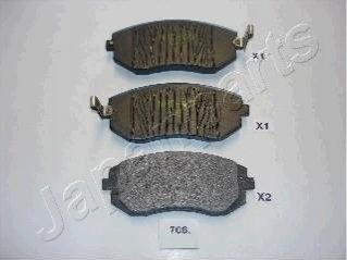 Колодки тормозные (передние) Subaru Forester 02-/Impreza 00-/Legacy 03-14/Outback 03- JAPANPARTS PA-706AF (фото 1)