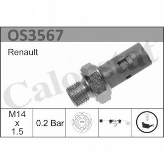 RENAULT датчик тиску мастила CLIO 98-, Kangoo, Megane, Laguna, Trafic, Master Vernet OS3567
