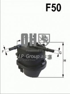CITROEN фільтр паливний диз.1,4HDi 03- PEUGEOT FORD 1,4TDCI: Fiesta, Fusion JP GROUP 1518701009