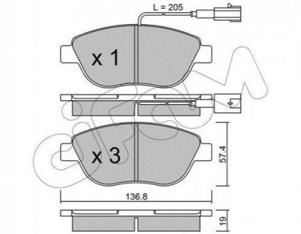 Колодки тормозные (передние) Fiat Doblo 01-/Opel Combo 1.3-2.0CDTI 12- CIFAM 822-322-0