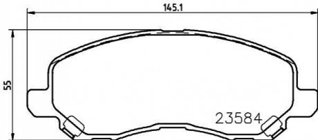 Гальмівні колодки CITROEN/MITSUBISHI/ PEUGEOT C4/Lancer/Outlander/4008 "F "96>> NISSHINBO NP3009 (фото 1)