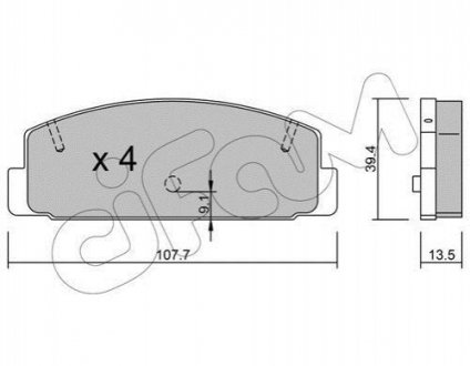 Колодки тормозные (задние) Mazda 6 02- CIFAM 822-302-1 (фото 1)