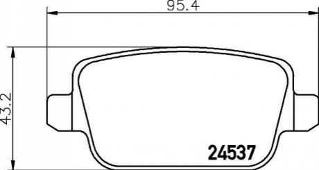 Колодки тормозные (задние) Ford Focus/Galaxy/Mondeo/S-Max/Kuga 05-15/Volvo S80/V70/XC70 06-16 HELLA 8DB 355 025-351 (фото 1)