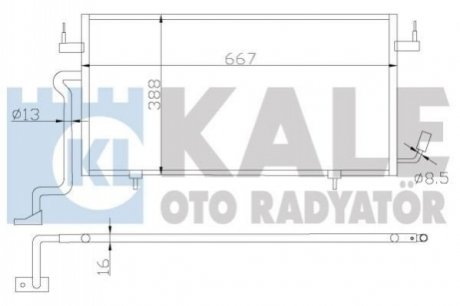 CITROEN радіатор кондиціонера Berlingo,Xsara,Peugeot Partner 1.8D/1.9D 98- Kale 385500 (фото 1)