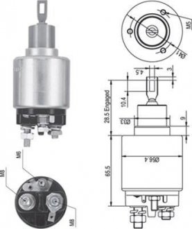 Втягувальне реле стартера FORD 1,4/1,8/2,9 92-96 [940113050344] MAGNETI MARELLI AME0344