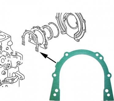 Прокладка крышки коленвала (задней) VW LT/T3/T4 1.6-2.5 TDI 81-03 JP GROUP 1119100100