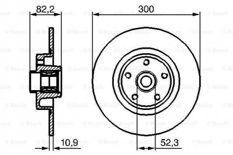 RENAULT диск гальм. задній з підшипником і кільцем ABS Velsatis 02- BOSCH 0986479280