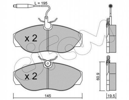 Колодки тормозные (передние) Citroen Jumper/Fiat Ducato/Peugeot Boxer 94-02 (+датчики) CIFAM 822-154-0