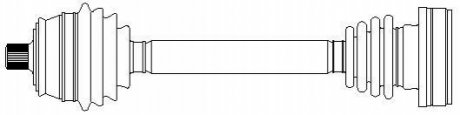 VW піввісь прав з ABS L=635mm 33/28 зуб.Audi A4,Passat 1.8/2.3 94- CIFAM 655-200
