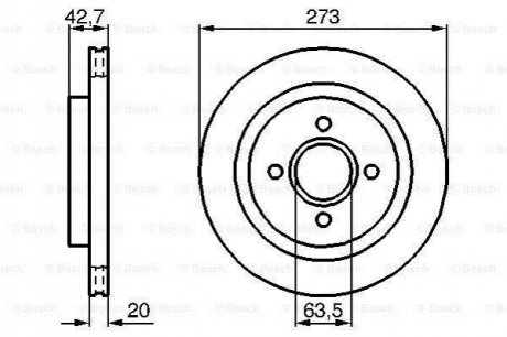 VW диск гальмівний передній Bora 10/00-, A3 04/99-, Octavia 08/00- BOSCH 0986478816