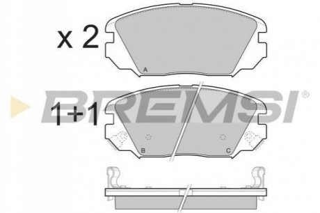 Колодки тормозные (передние) Hyundai Tucson 04-/Sonata 05-10/Grandeur 05-/Kia Opirus 06- BREMSI BP3401