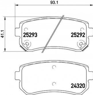 Колодки тормозные (задние) Hyundai ix35/Sonata/Kia Cerato/Sportage 09- NISSHINBO NP6069