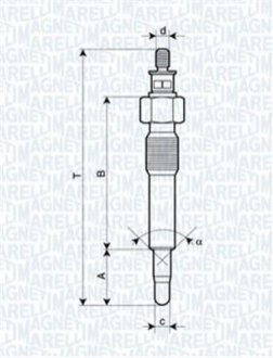 GLOW PLUG LANCIA, OPEL, PEUGEOT, RENAULT [] MAGNETI MARELLI 062583202304 (фото 1)