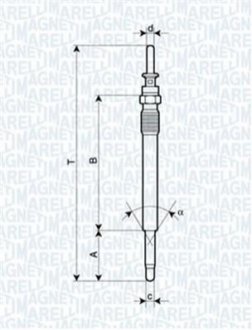 Свічка розжарювання ASTRA, OMEGA, VECTRA [] MAGNETI MARELLI 062900009304 (фото 1)