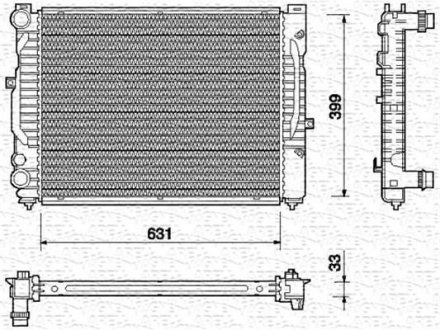 Радіатор AUDI A4 1.6-1.8 20V-1.9 DI/TDI [350213712000] MAGNETI MARELLI BM712