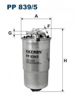 Фильтр топливный Skoda Fabia 1.4/1.9TDI 00- FILTRON PP839/5 (фото 1)