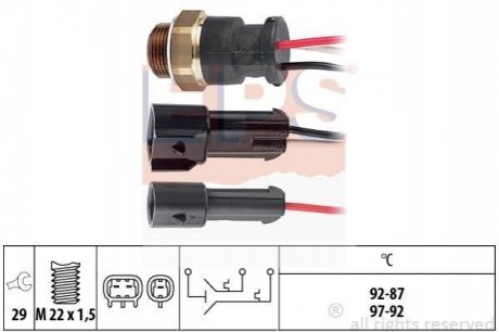 FIAT температурний датчик включення вентилятора радіатора TIPO 88- EPS 1.850.610 (фото 1)