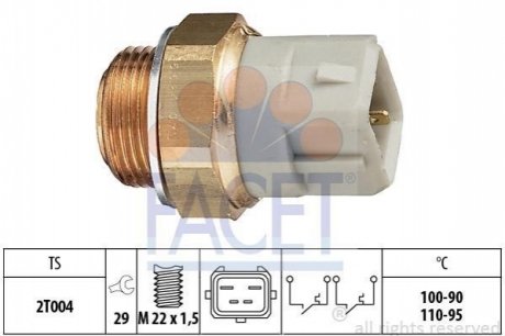 Датчик вмикання вентилятора Escort/Fiesta/Orion/Scorpio 1.4-2.0 89-99 FACET 7.5624