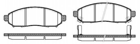 Колодки тормозные (передние) Nissan Leaf 10-14/Navara/Pathfinder 04- REMSA 1162.12