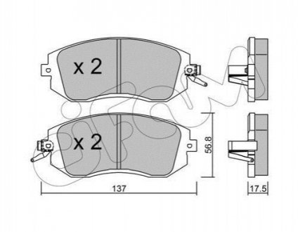 Колодки тормозные (передние) Subaru Forester/Impreza/Legace V/Outback 10- CIFAM 822-500-1