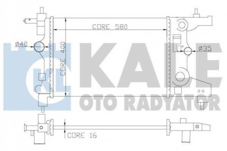 Радиатор охлаждения Opel Astra J/Chevrolet Cruze 1.6/1.8 09- Kale 355200