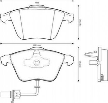 Колодки тормозные (передние) Audi A6 97-05 Jurid 573145J (фото 1)