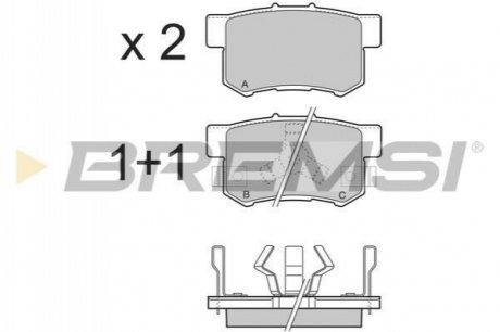 Колодки тормозные (задние) Honda Accord /CR-V 06- BREMSI BP3374