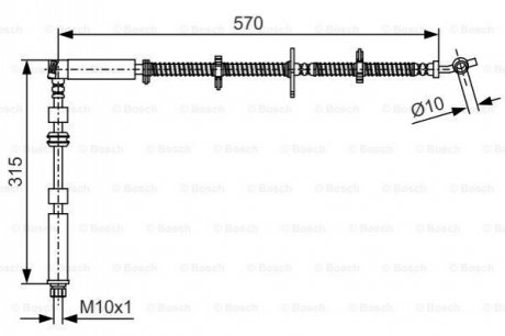 Гальмівний шланг LAND ROVER Discovery \'\'FL \'\'2,7-5,0 \'\'09>> BOSCH 1987481A63